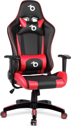 Piros gamer szék derék- és nyakpárnával