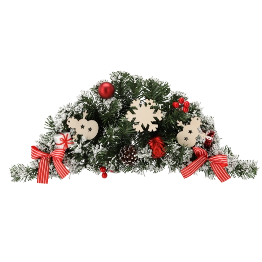 Függesztett karácsonyi koszorú 60 cm fehér–piros