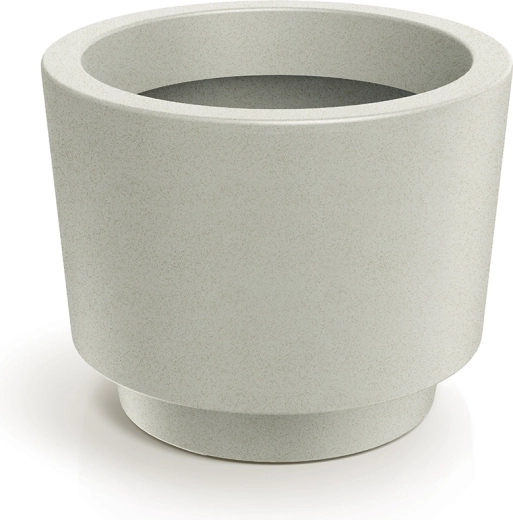 Splito Round virágcserép 40 cm – homokszínű műanyag cserép alátéttel