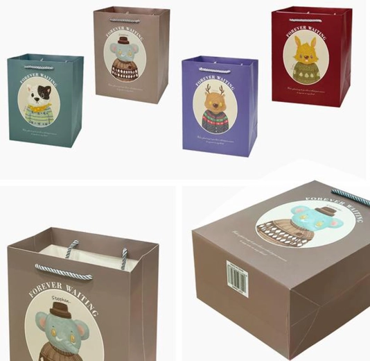 Ajándéktáska 40 × 30 × 12 cm – vegyes motívumok