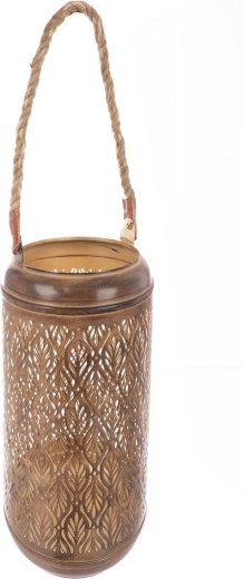 Blade gyertyatartó fémből és jutából, barnás-arany 31 cm