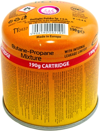 Utántölthető gázpalack 190 g (bután–propán)
