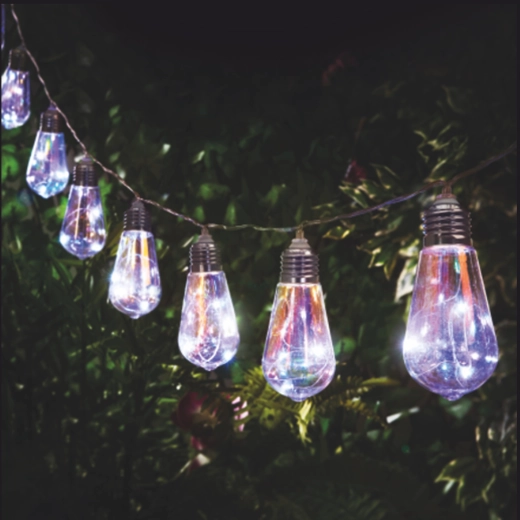 FELISI napelemes kerti fényfüzér, 10 LED, hideg fehér, 3,8 m