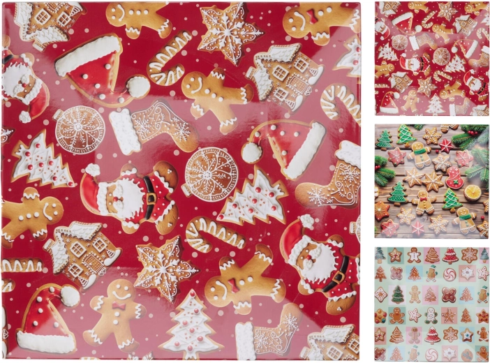 Karácsonyi négyzet alakú tálca 30 × 30 cm műanyagból, vegyes dekorok