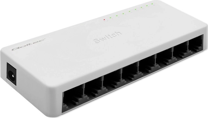 QOLTEC hálózati kapcsoló 8× RJ45, 100 Mb/s Fast Ethernet LAN