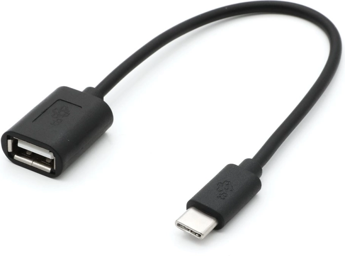 OTG kábel USB‑C – USB‑A, 15 cm, fekete