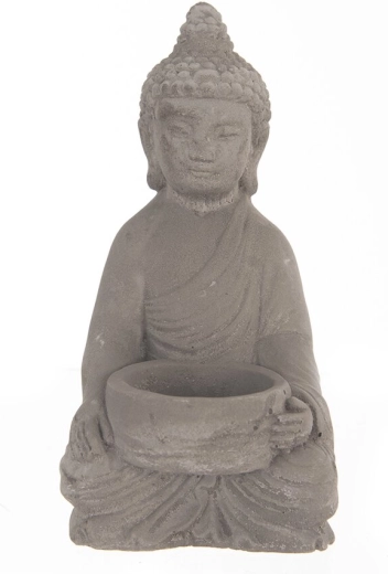 Buddha cement gyertyatartó 8 × 16 cm