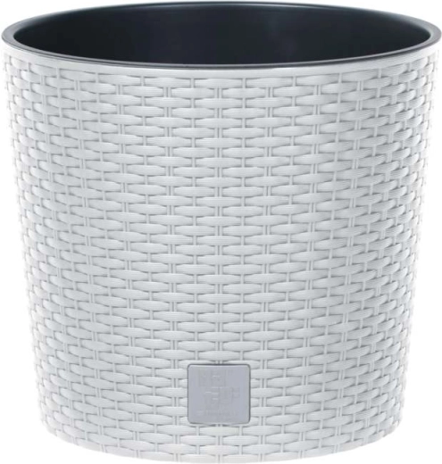Rato Round virágtartó betéttel, 25 cm, fehér