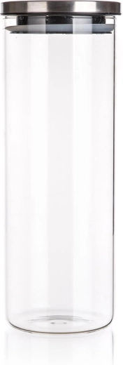 FREIA üveg, kerek tároló 1,8 l rozsdamentes acél fedéllel