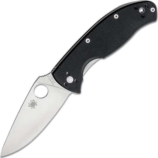 Spyderco Tenacious zsebkés, sima él, szatén, fekete G10