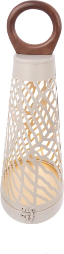 Cone fém és fa gyertyatartó bézs-arany 43 cm