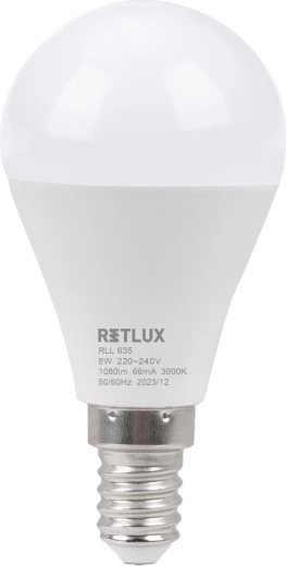 Retlux LED mini globe E14 8 W meleg fehér