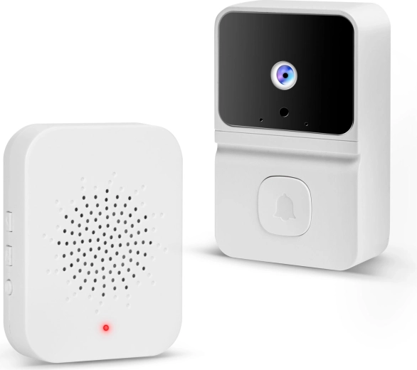 Vezeték nélküli Wi-Fi videó kaputelefon akkumulátorral, HD, fehér