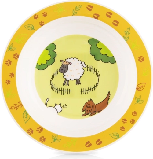 Gyermek mélytányér farmás mintával, 16 cm, 350 ml