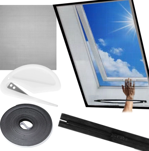 Rovartaszító háló tetőablakra, fekete 140 × 120 cm