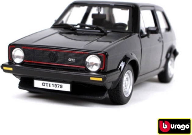 Bburago Volkswagen Golf MK1 GTI fekete modell autó 1:24