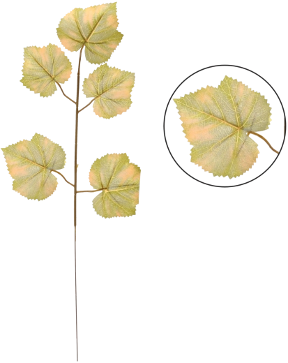 Mű ág bükklevelekkel 57 × 20 cm, zöld (12 db/csomag)