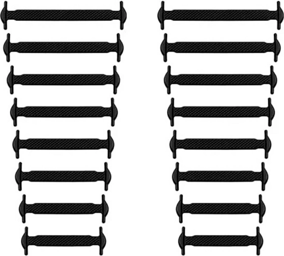 Fekete szilikon cipőfűzők kötés nélkül