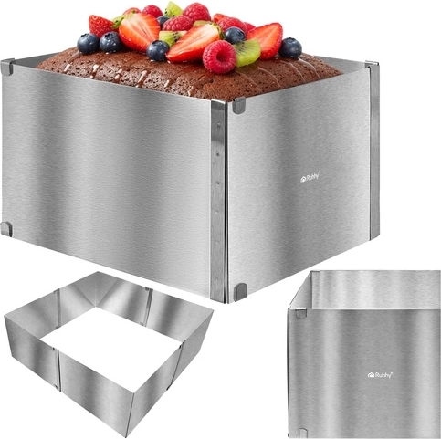 Ruhhy állítható téglalap alakú rozsdamentes acél cukrászkeret 15 cm