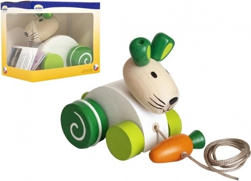 Húzható fa nyuszi répával az első lépésekhez