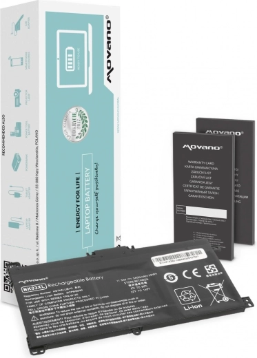 Movano BK03XL akkumulátor HP Pavilion x360 14-ba készülékhez, 3400 mAh