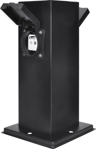 Solight kerti elektromos csatlakozóoszlop IP44 rozsdamentes acélból, 2 aljzattal, fekete