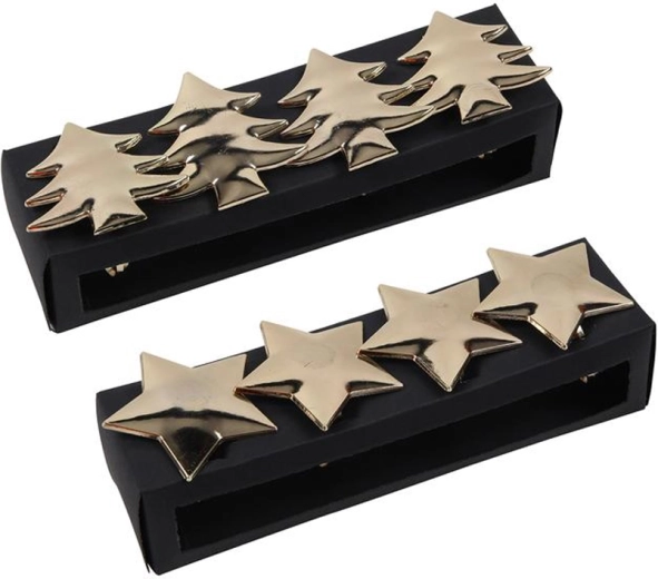 Díszes szalvétagyűrűk – rózsaszín fenyőfa és csillag, 4 darabos szett