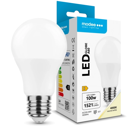 LED izzó Globe A60 13,8 W E27 360° 4000 K 1521 lm