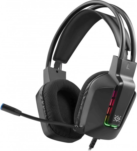 Gothic fejpántos mikrofonos fejhallgató – fekete