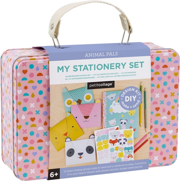 Petit Collage kreatív bőrönd – levélíró készlet állatokkal