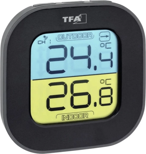 TFA Fun vezeték nélküli hőmérő jeladóval, fekete - 1 db