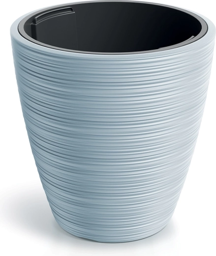 Vena round kerek virágcserép betéttel 19,8 cm, világosszürke