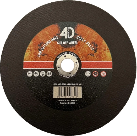 Vágótárcsa acélhoz és rozsdamentes acélhoz 230 × 2,5 × 22,2 mm