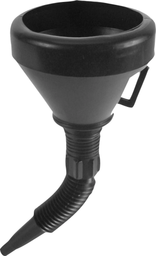 Műanyag tölcsér szűrővel és levehető kiöntőcsővel