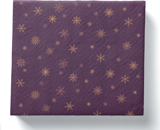 Karácsonyi papír szalvéták, sötétlila, 3 rétegű, 33 × 33 cm