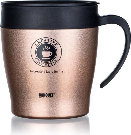 TAZZA termoszbögre 330 ml, barna metál