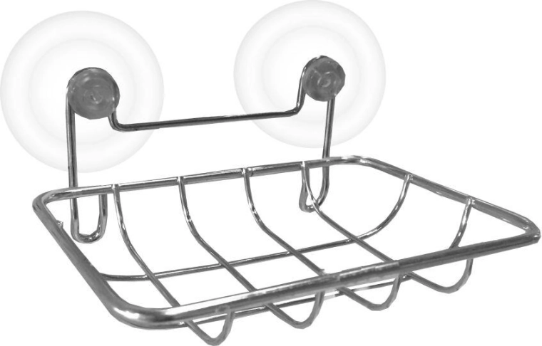 Függesztett téglalap alakú szappantartó 13 × 9 cm, króm