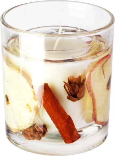 Illatgyertya üvegben Karácsonyi alma fahéjjal 206 g (8 × 9 cm)