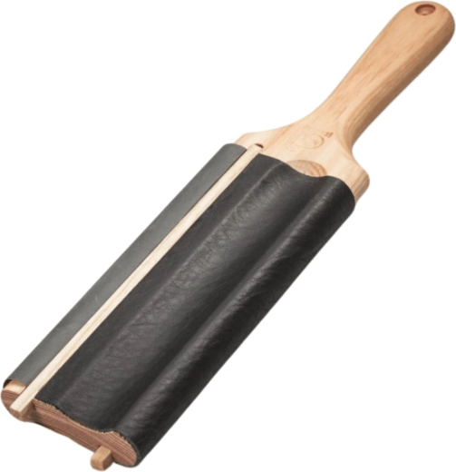 BeaverCraft kétoldalas bőr paddle strop kanálkéshez, P01 polírozó pasztával