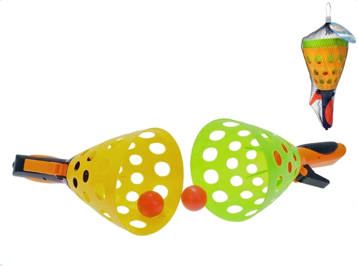 Catchball készlet 25 cm – 2 kosár és labdák hálóban