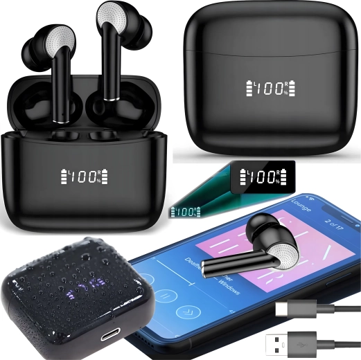 Vezeték nélküli sport Bluetooth fülhallgató powerbankkal és mikrofonnal