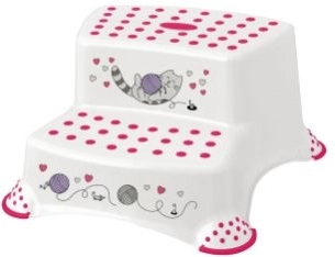 Gyermek kétszintes fellépő csúszásgátlóval, CAT, fehér, 40,5 × 37 × 21 cm