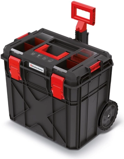 X-Block gurulós szerszámos bőrönd teleszkópos fogantyúval, fekete