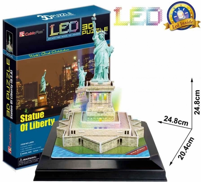 3D puzzle Szabadság-szobor / LED – 37 darab