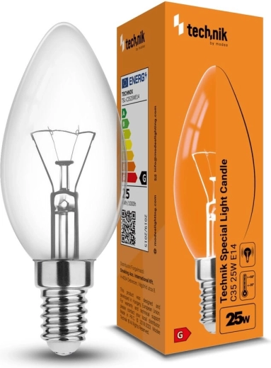 Speciális C35 gyertyaizzó 25W E14 meleg fehér