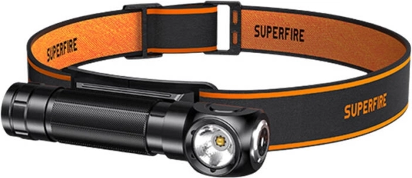 SUPERFIRE TH04 2 az 1-ben fejlámpa 600 lm fényárammal és USB‑C-vel