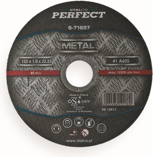 Vágótárcsa acélhoz és rozsdamentes acélhoz 125 × 1,6 × 22,23 mm STALCO