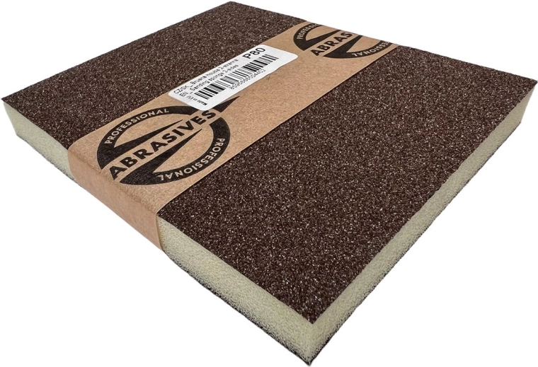 Kétoldalas csiszolószivacs 120 × 95 × 10 mm, szemcseméret 60