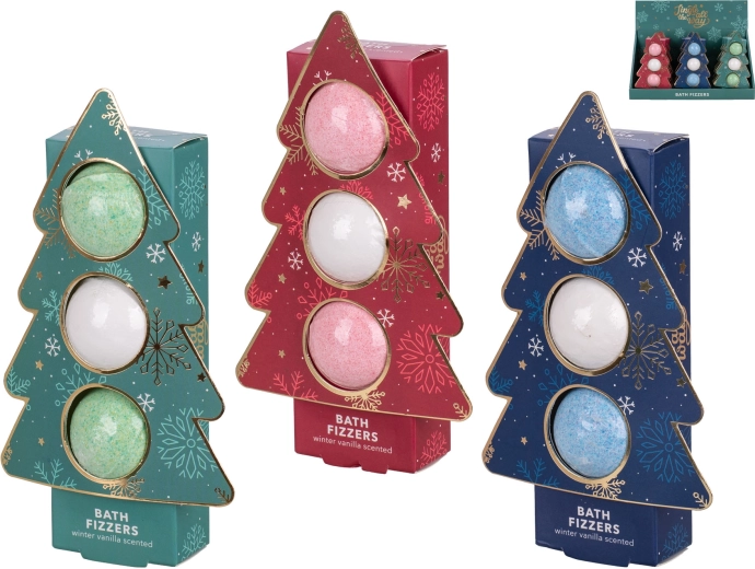 Karácsonyi ajándékszett pezsgő fürdőbombákkal