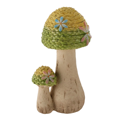 Kerti dekoráció fonott gombák – rusztikus kültéri figura